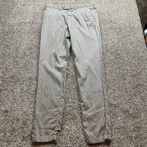 Faherty Reserve Chinos Pants Mens 30X31 Gray Linen Blend Flat Front Casual